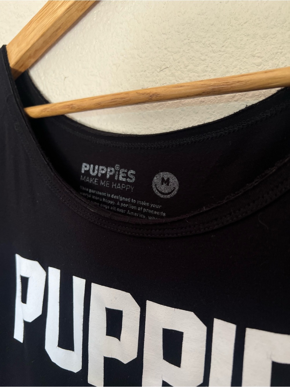 Puppies Make Me Happy Black Short Sleeve Tee - Picture 4 of 5